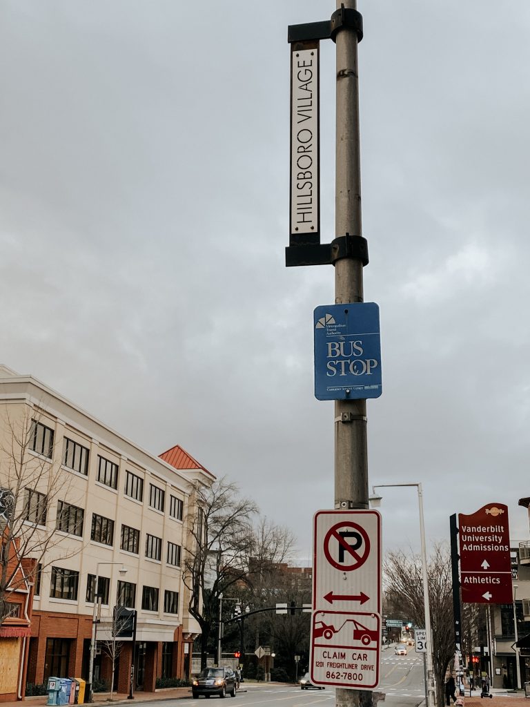 Signage in Hillsboro Village, Nashville.