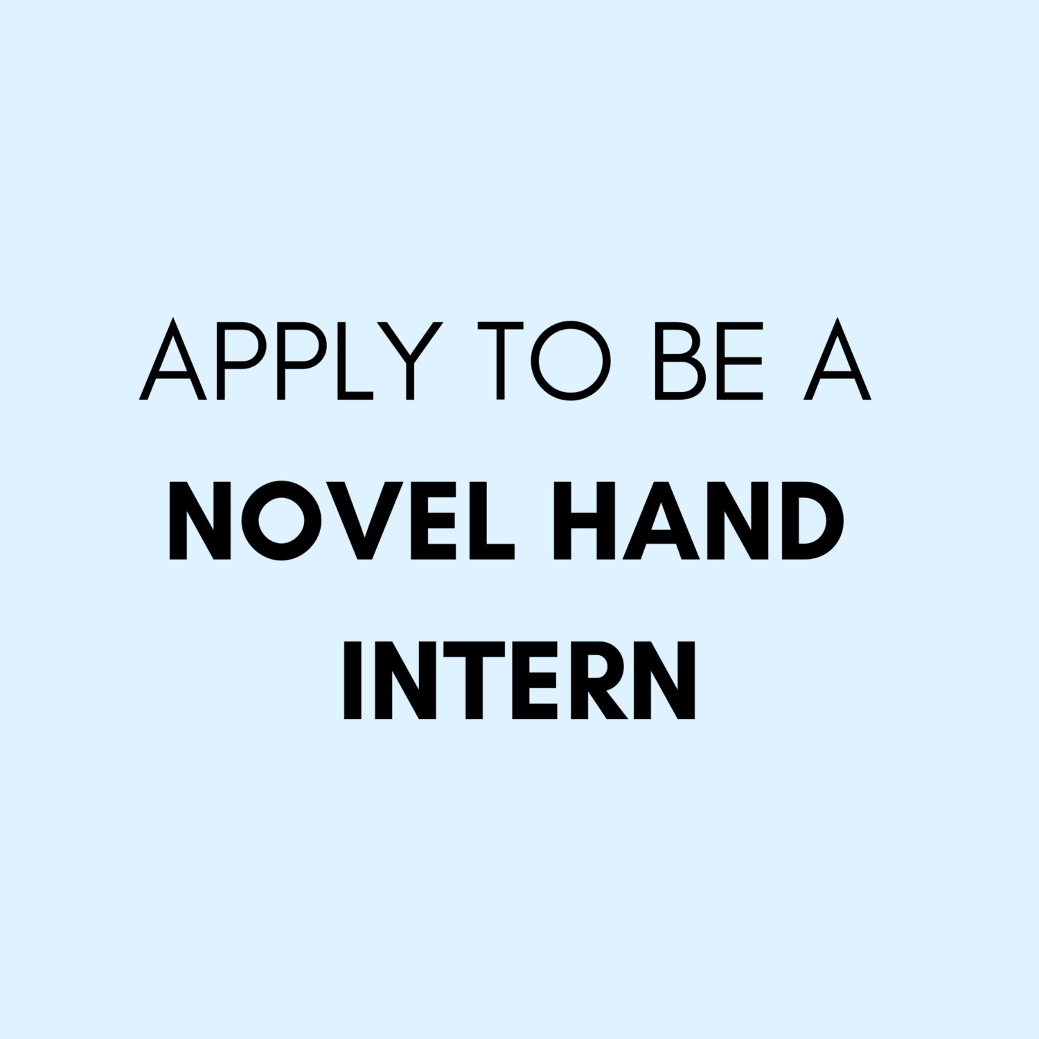 Novel Hand Intern summer 2022 internship